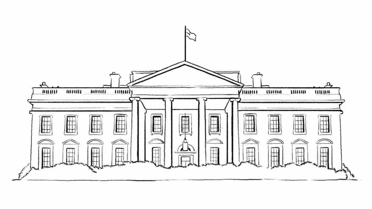 Glowing white house coloring page