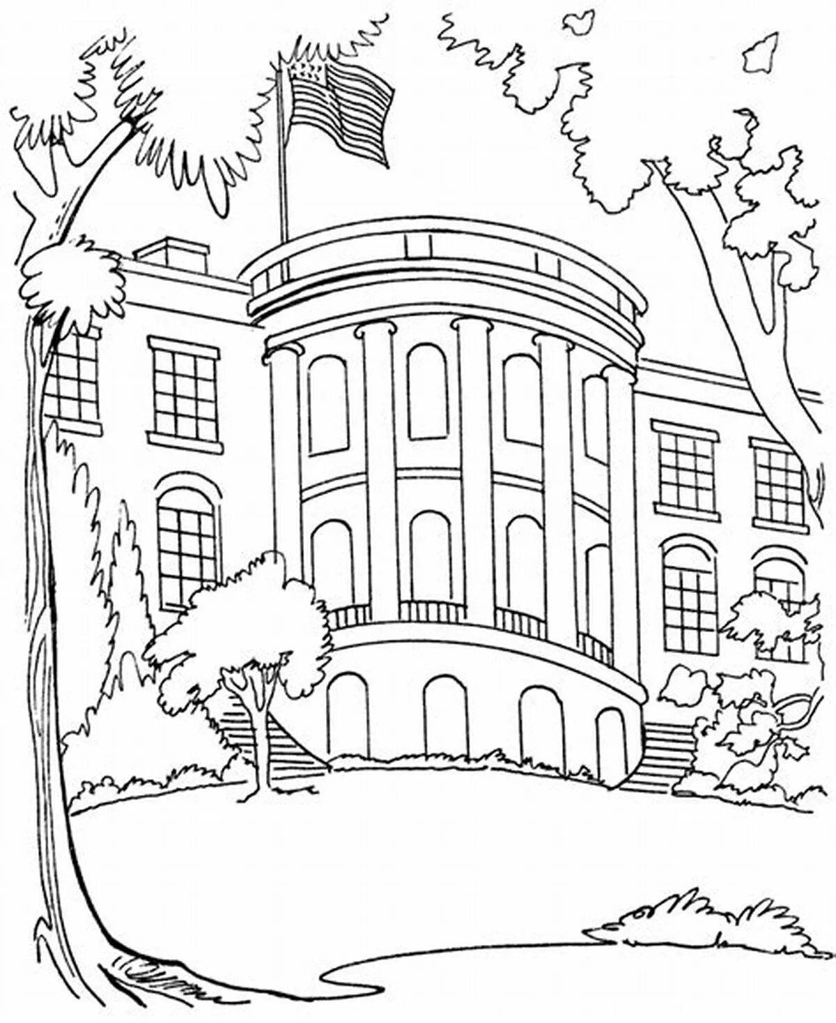 Coloring book splendor of the white house