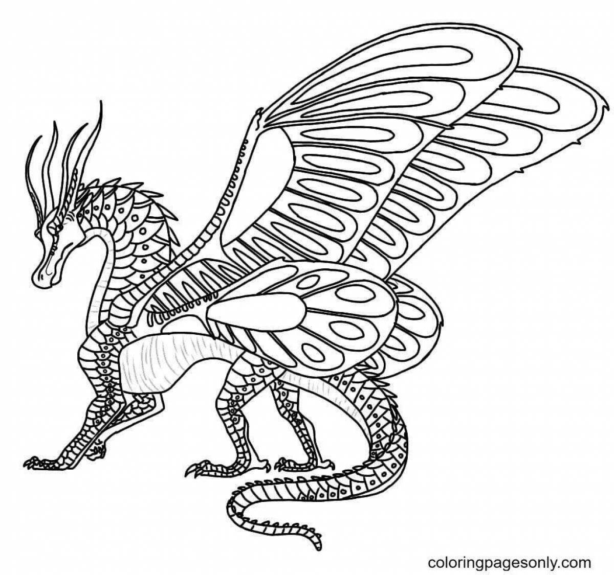 Exquisite dragon coloring pages