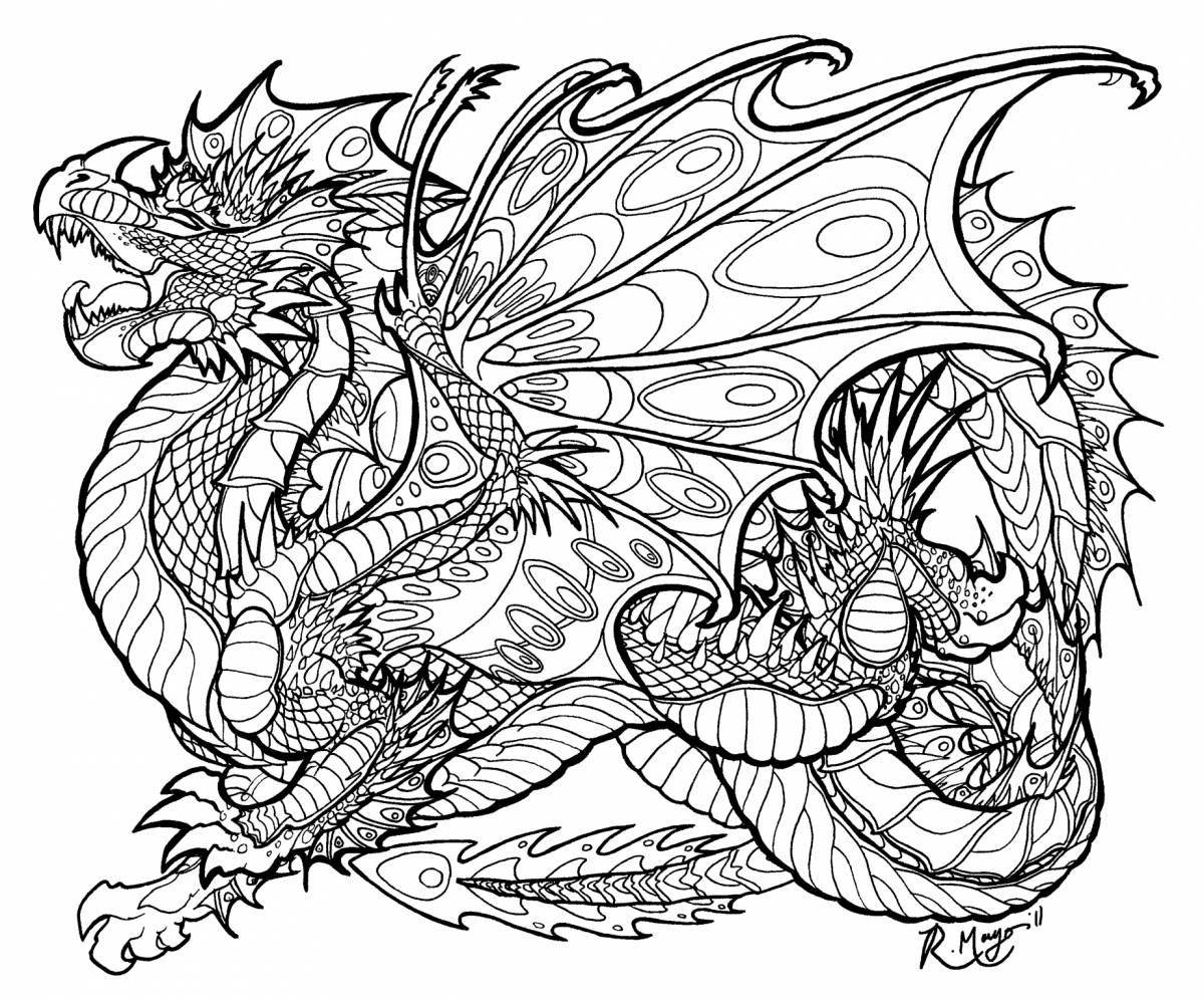 Elegant dragon coloring pages