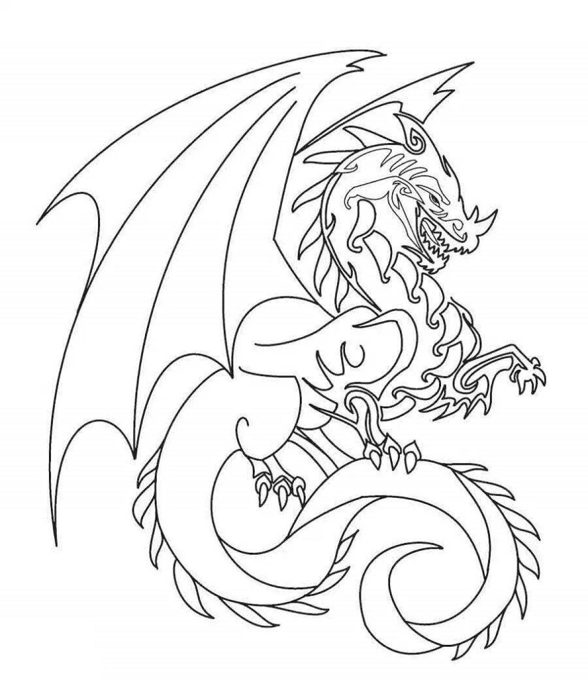 Beautiful dragon coloring pages