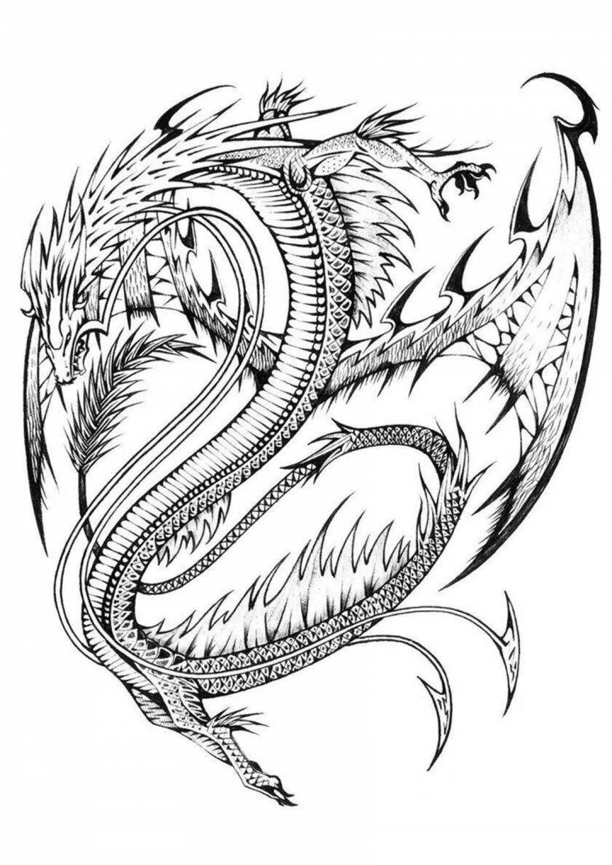 Luminous dragon coloring pages
