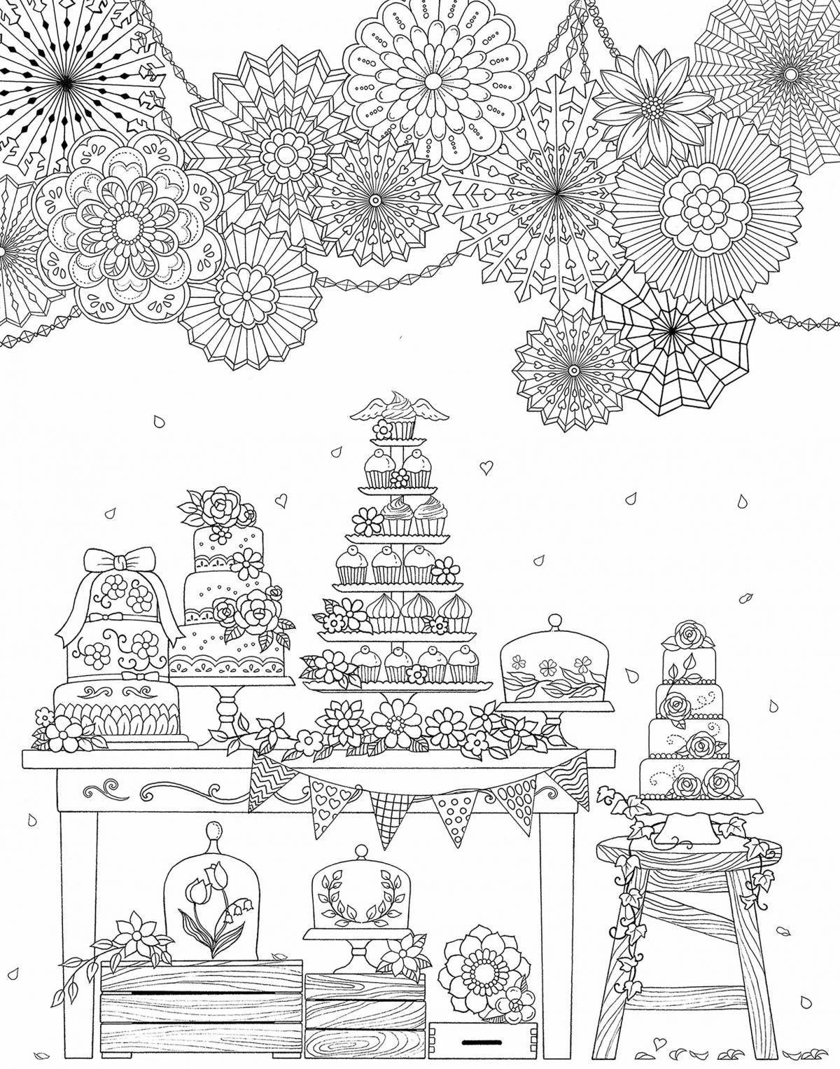 Colorful sweet world coloring book