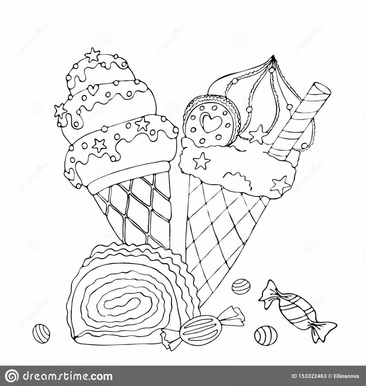 Glowing sweet world coloring page