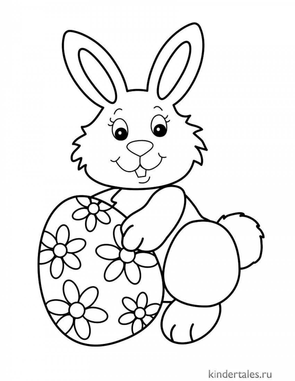 Color-explosion coloring hare for children