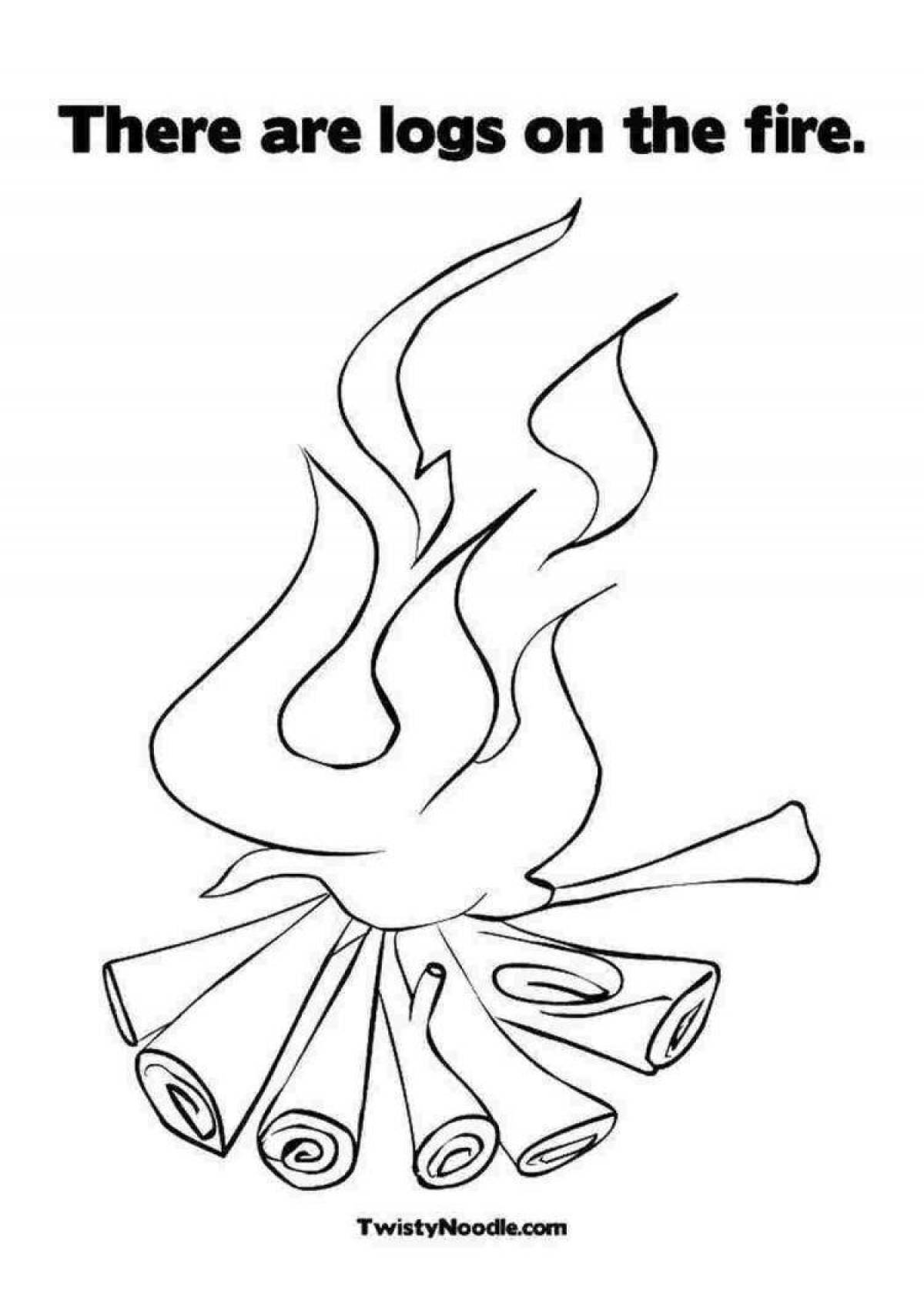 Coloring page dazzling fire