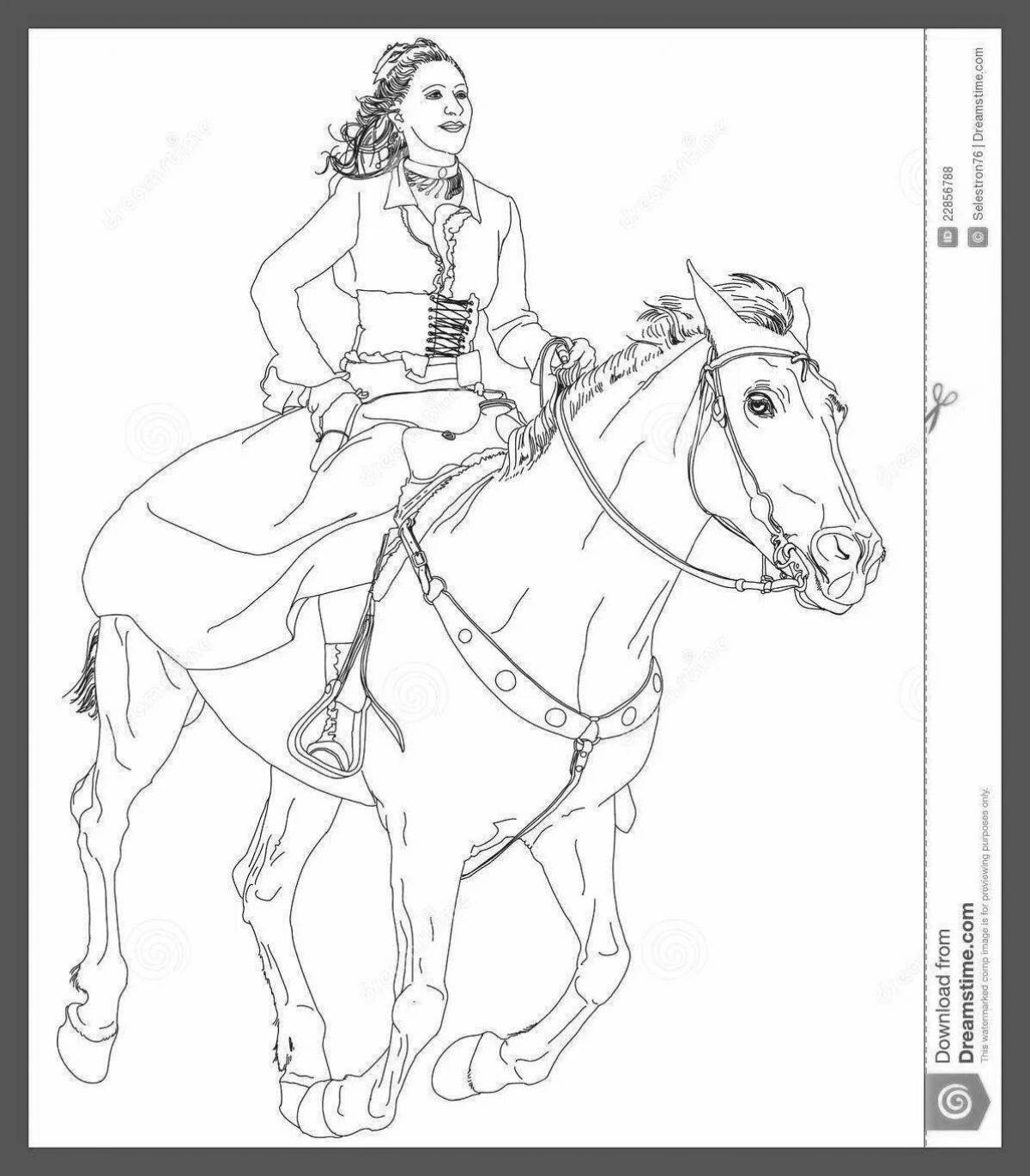 Coloring page charming Cossack costume