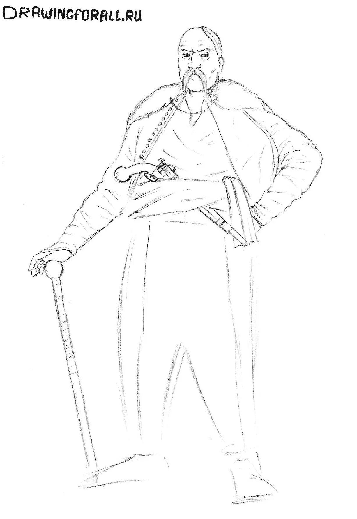 Cossack costume coloring page