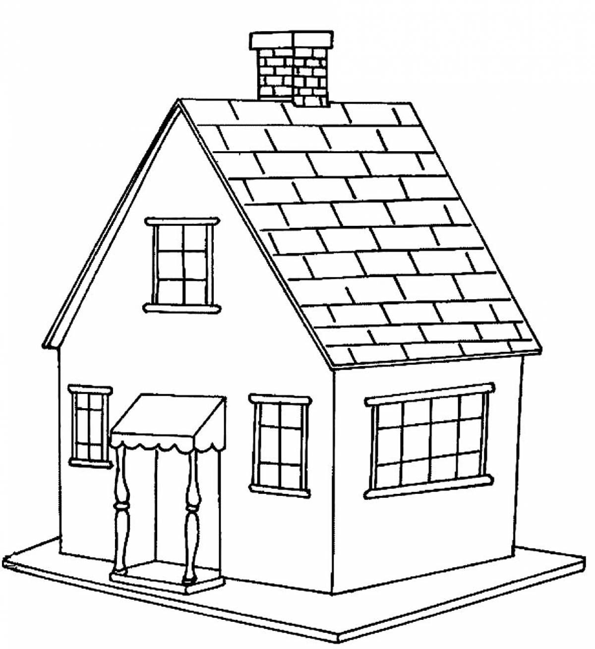 Coloring grand simple house