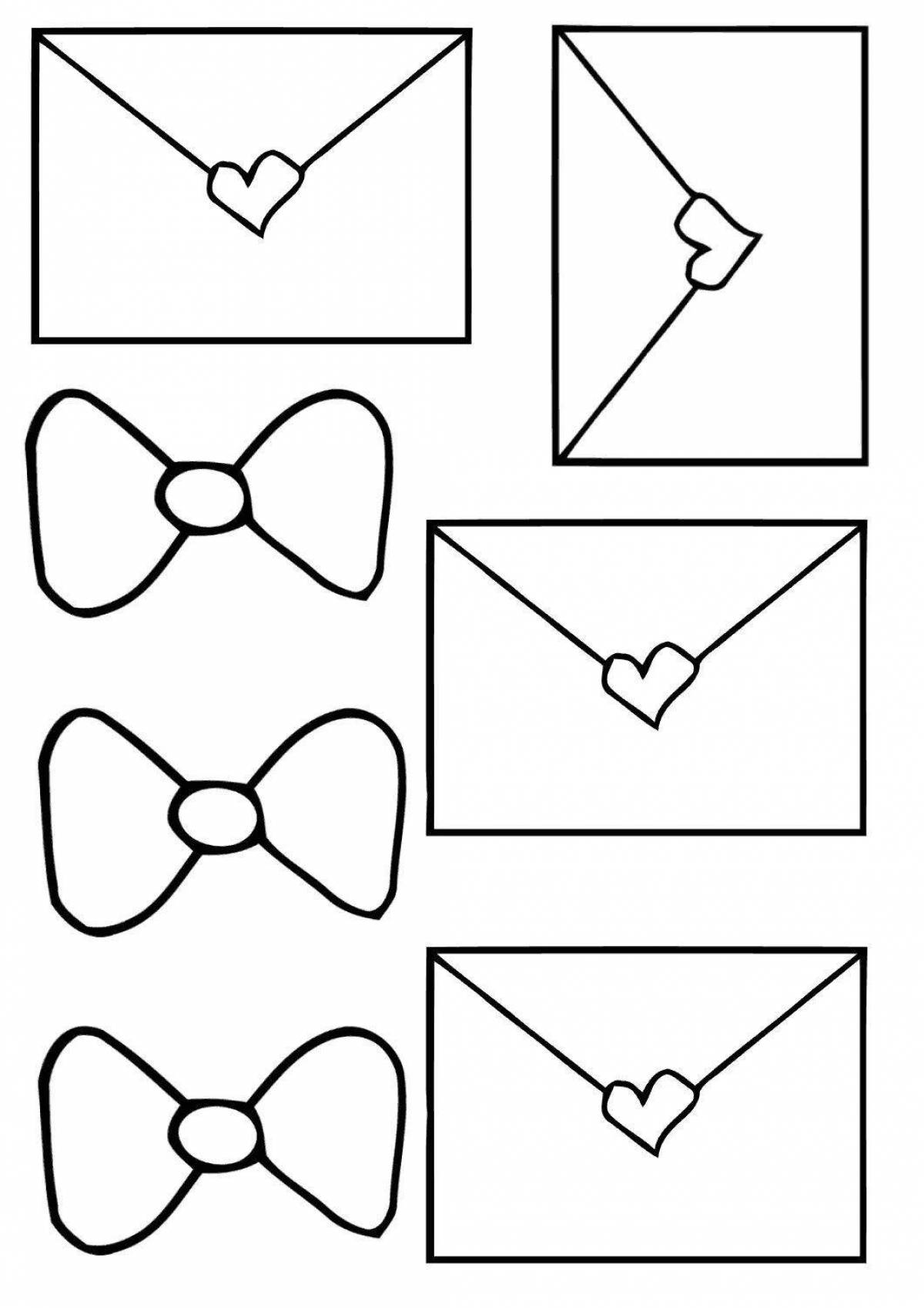 Funny envelope template coloring page