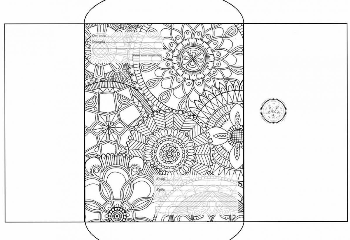 Creative envelope template coloring page