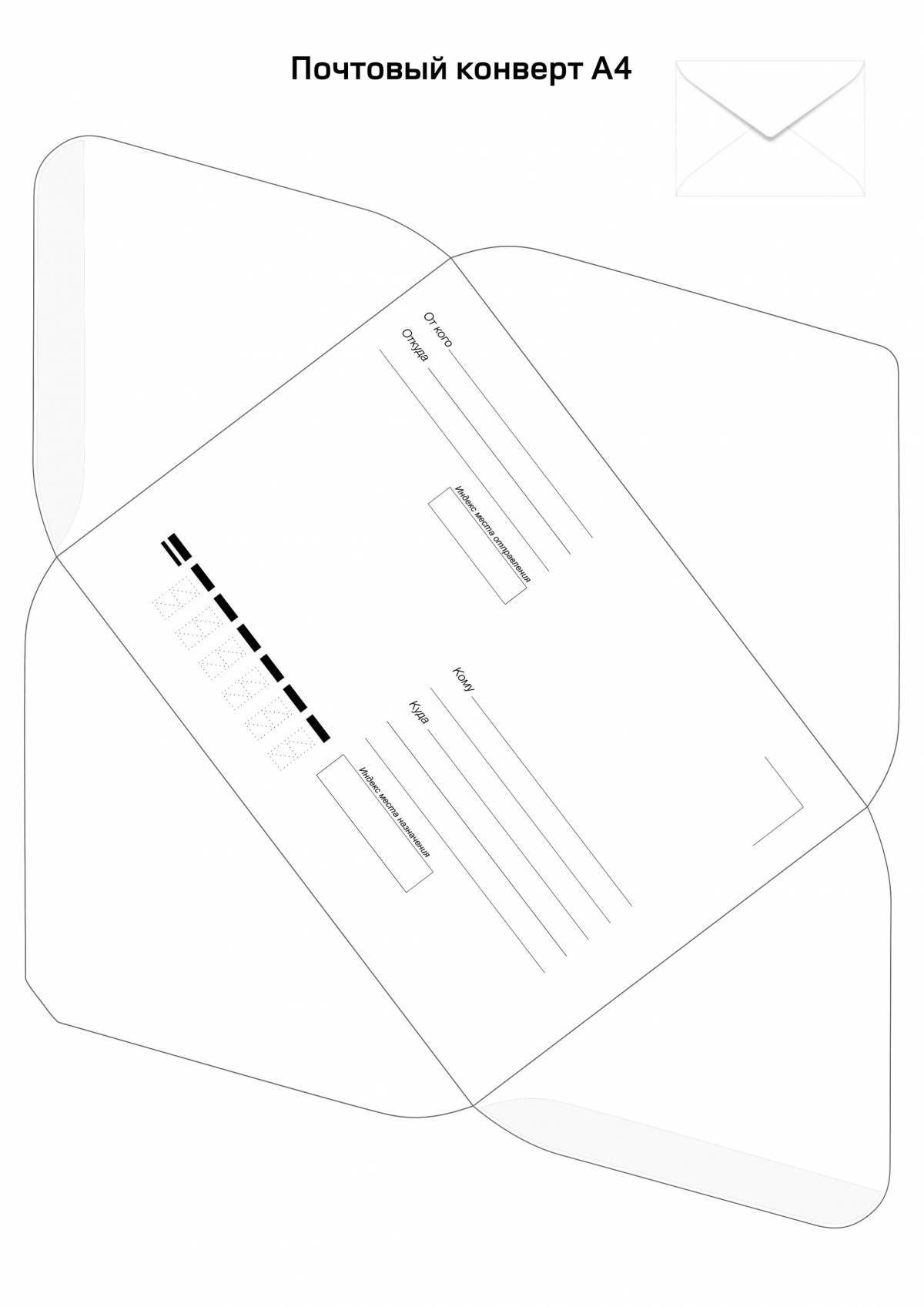 Fat Envelope Template Coloring Page