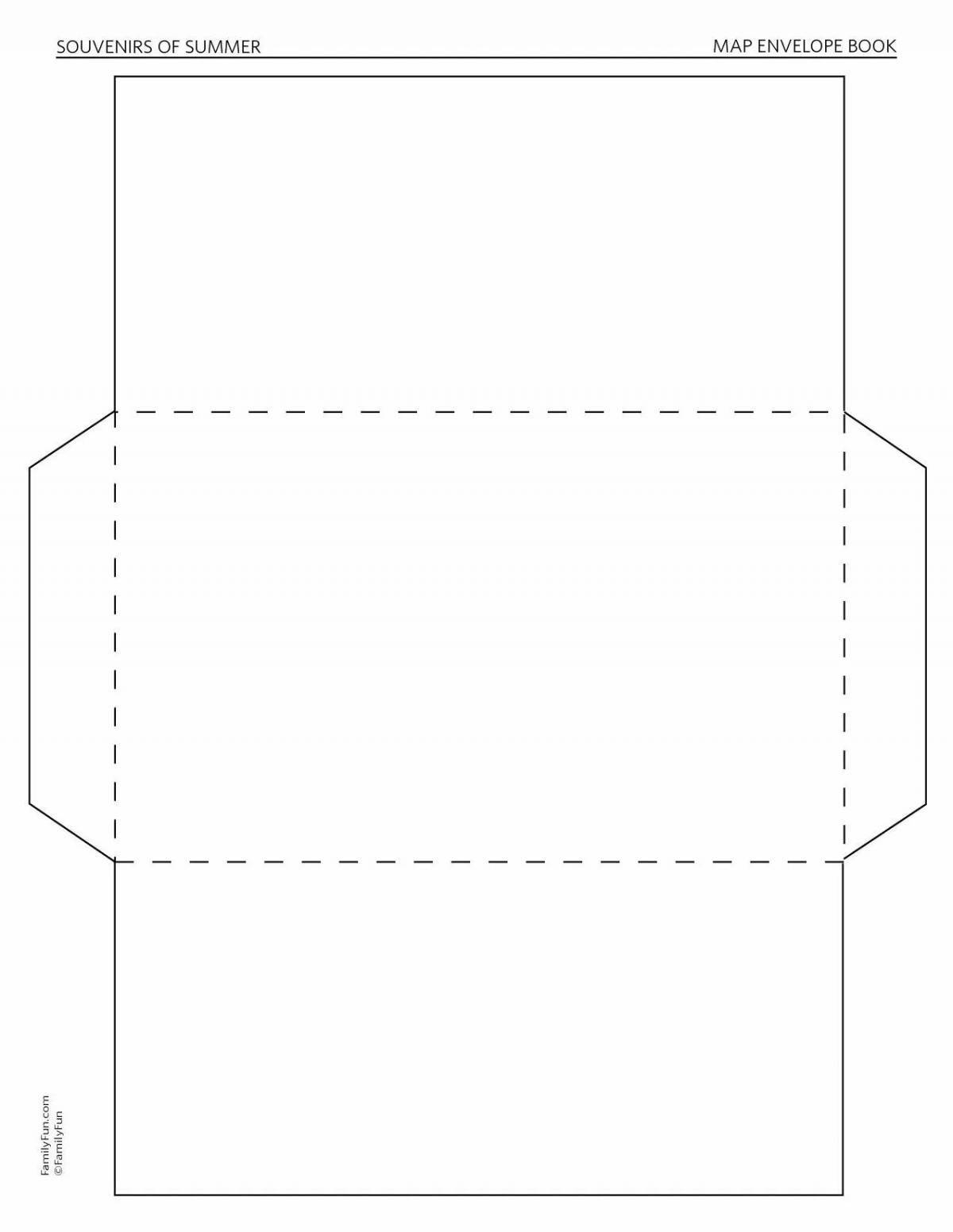 Colored Envelope Template Coloring