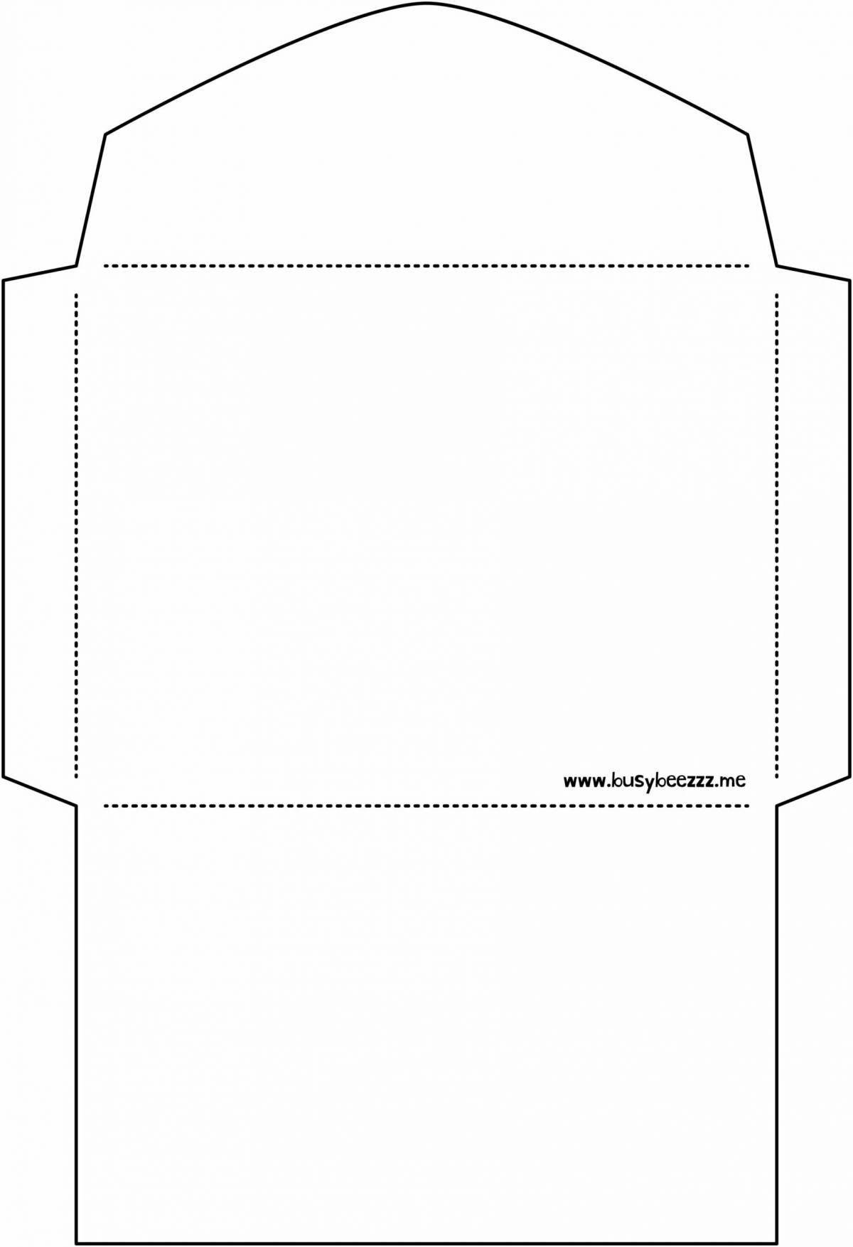 Attractive Envelope Template Coloring Page