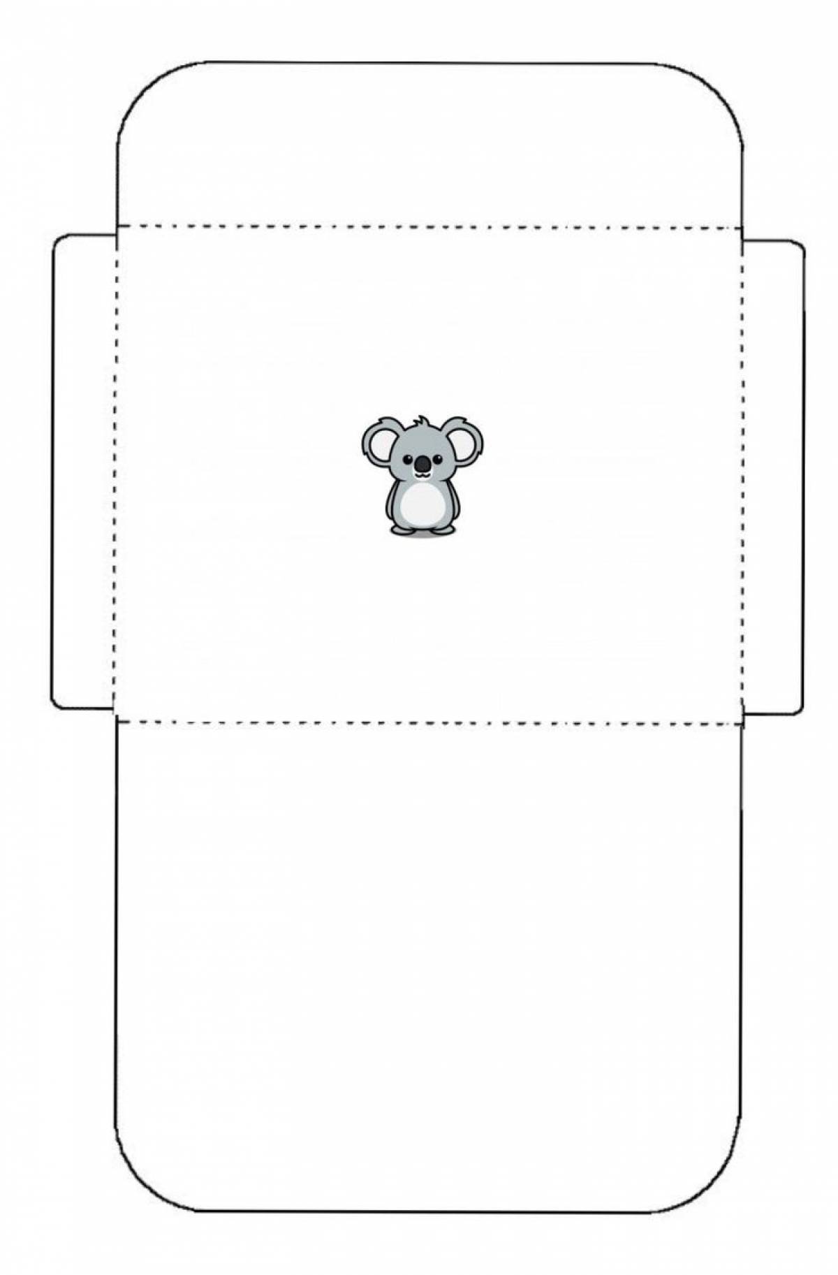 Peace envelope coloring template