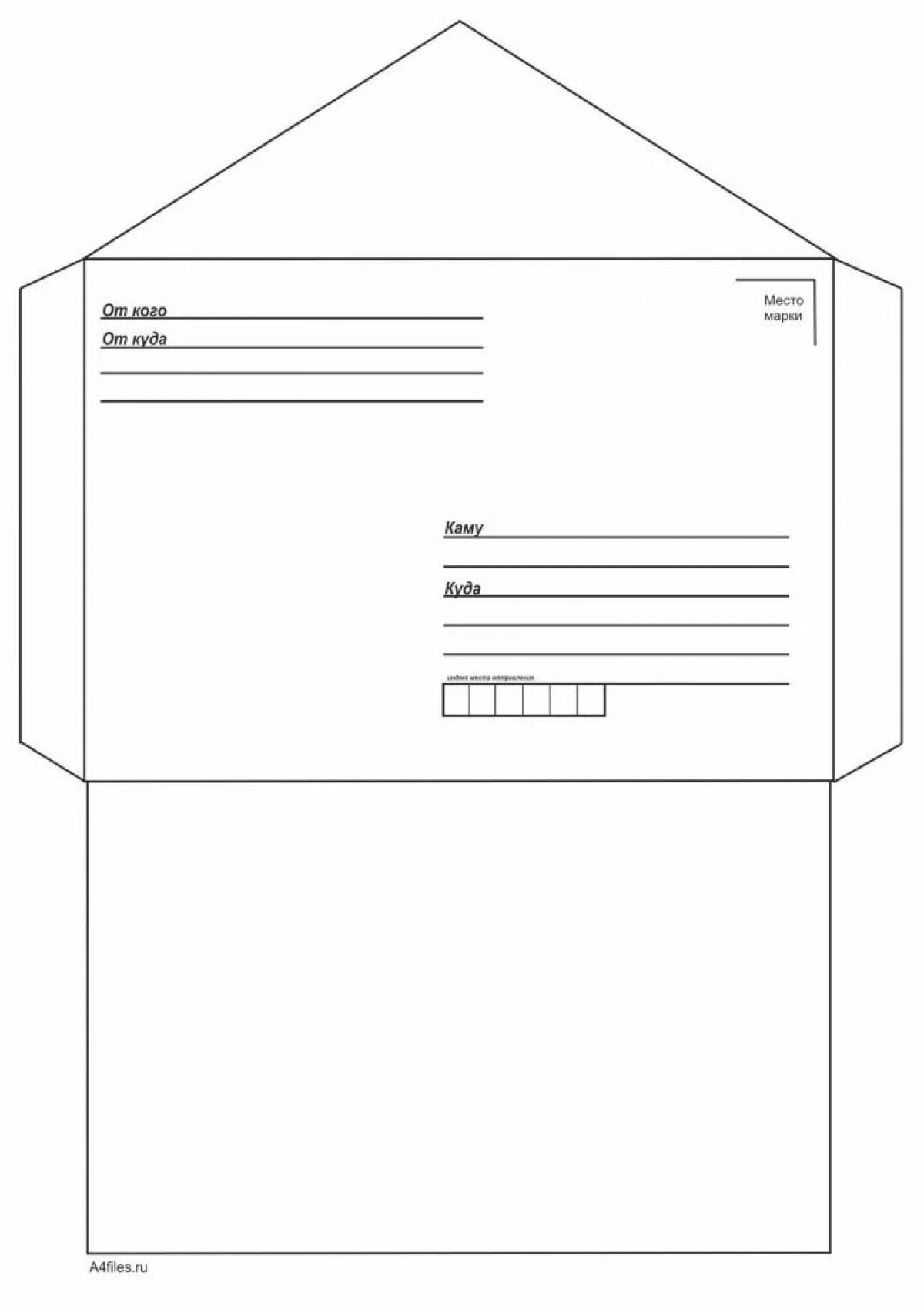 Calm Envelope Template Coloring Page