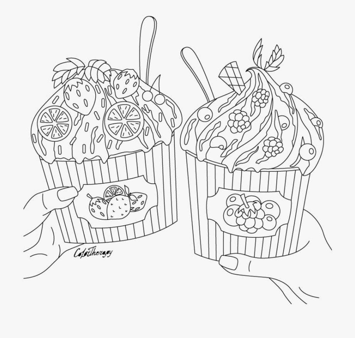 Раскраска Ароматическая раскраска сложная еда