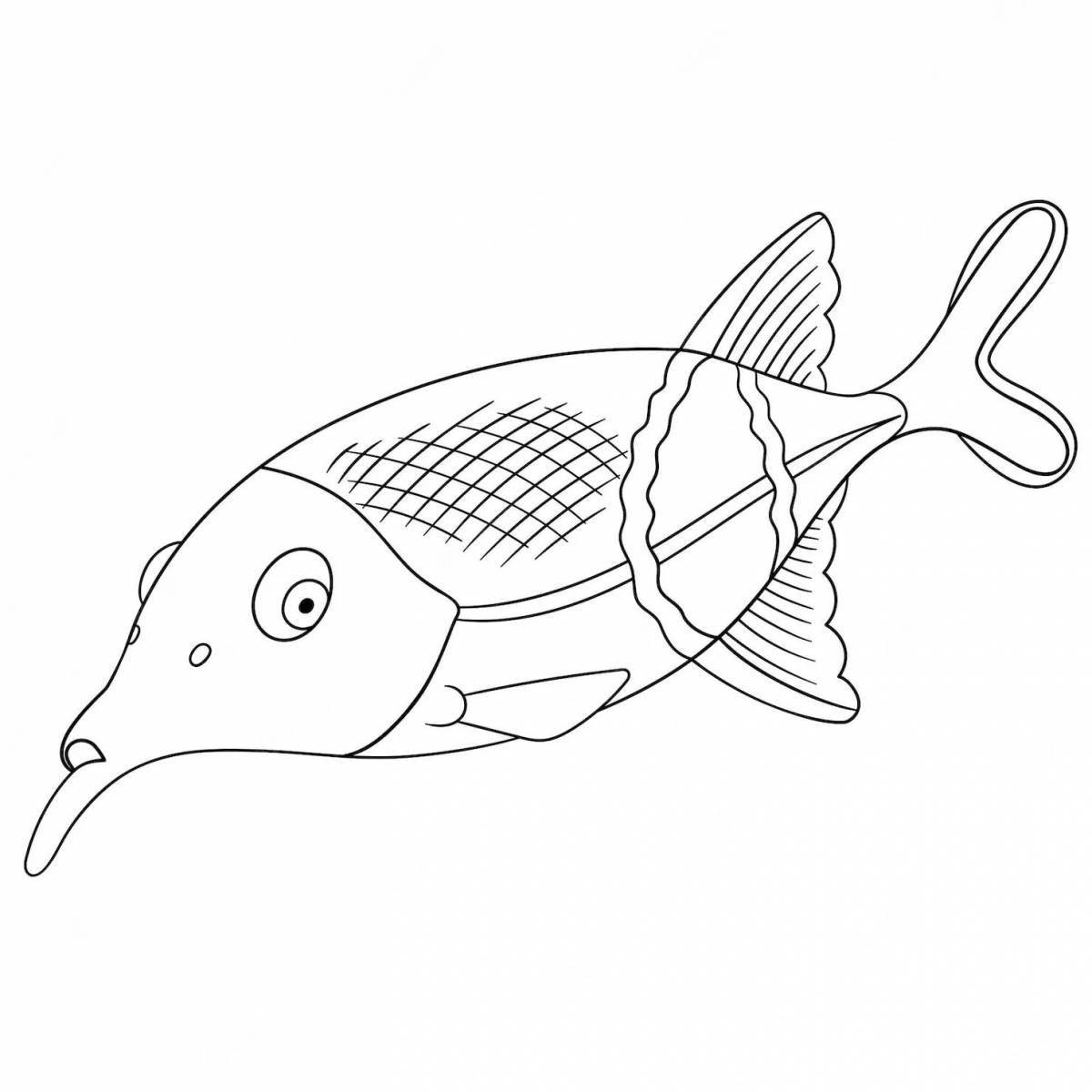 Привлекательная раскраска «рыбная структура»