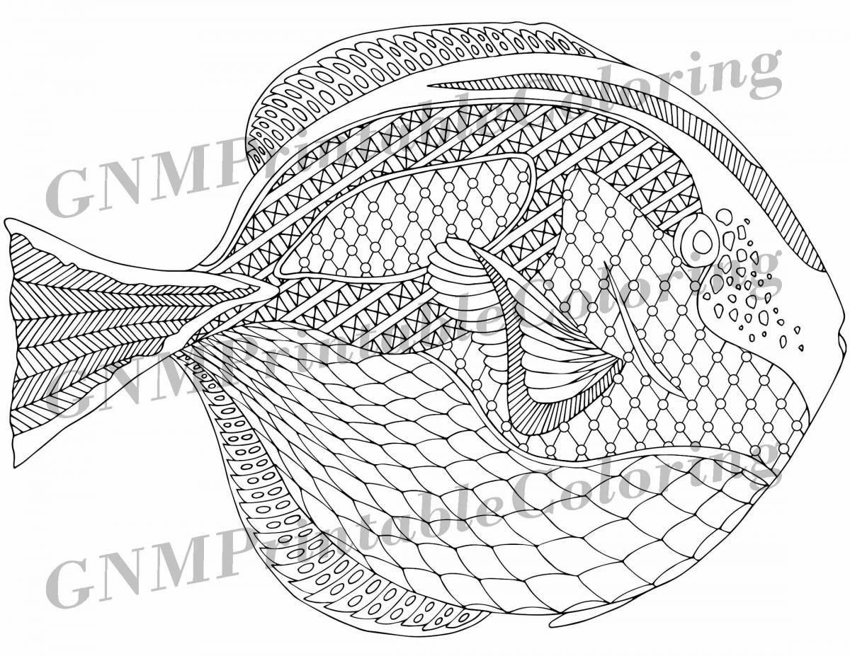 Great fish structure coloring book