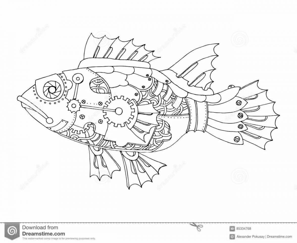 Ослепительная раскраска структура рыбы