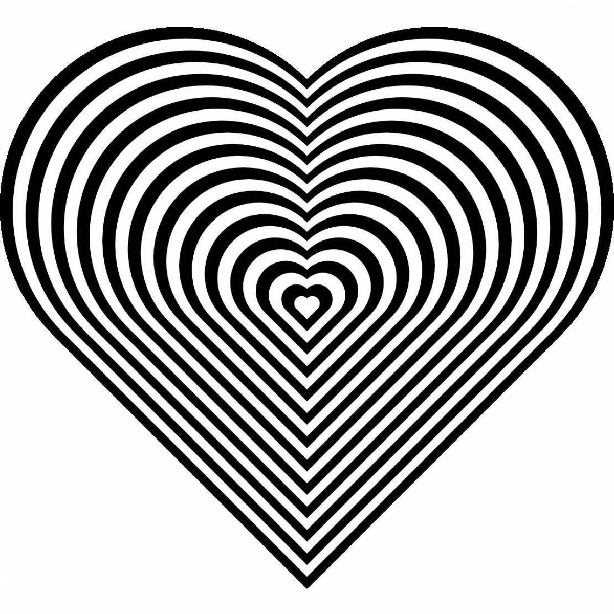 Glittering Rainbow Heart coloring page
