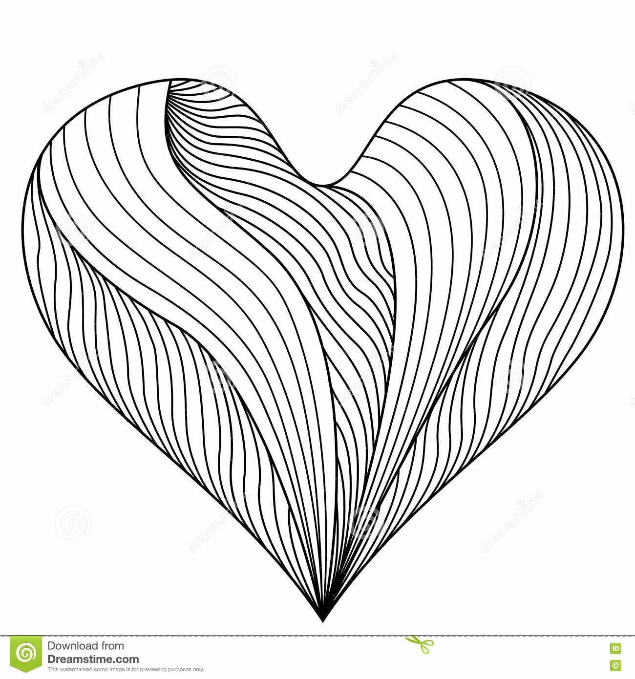 Deluxe Rainbow Heart Coloring Page