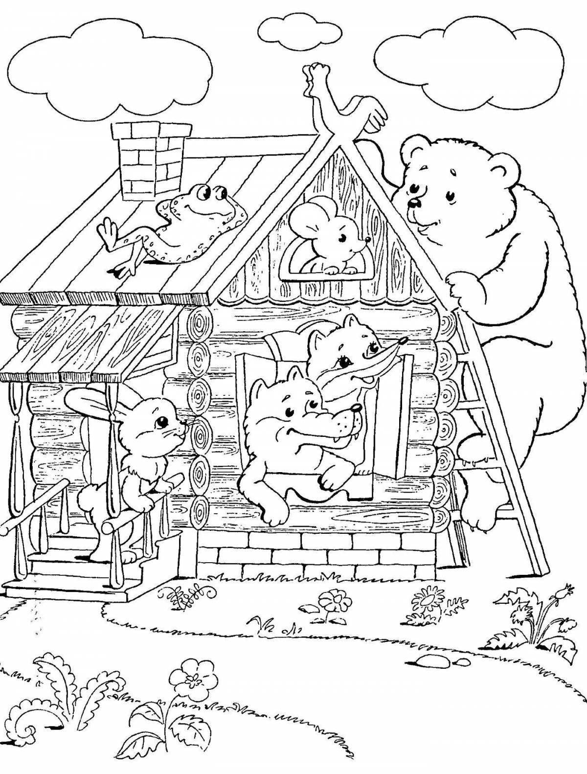 Photo Coloring book joyful bear teremok