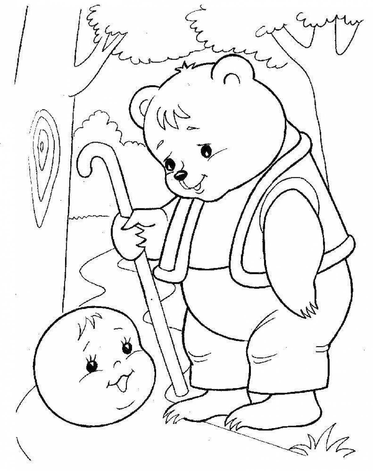 Charming bear teremok coloring book
