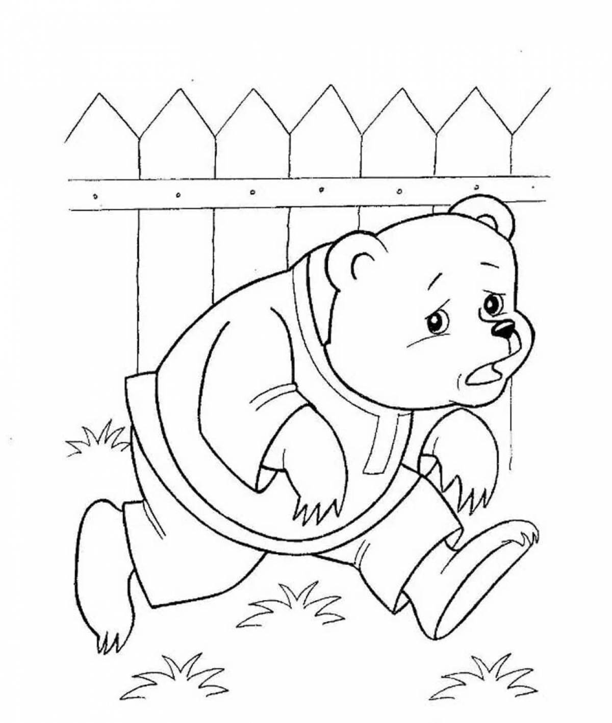 Cute teremok bear coloring book