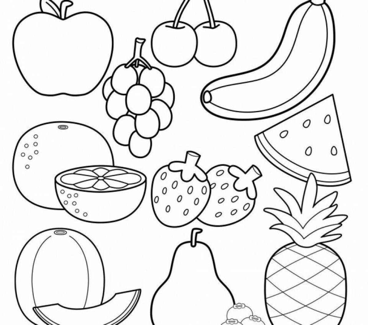 Refreshing healthy food coloring book