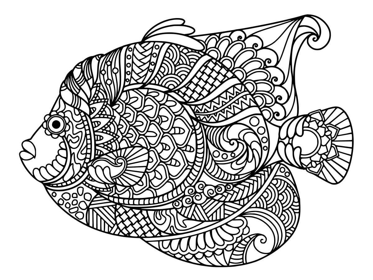 Величественная раскраска красивая рыбка