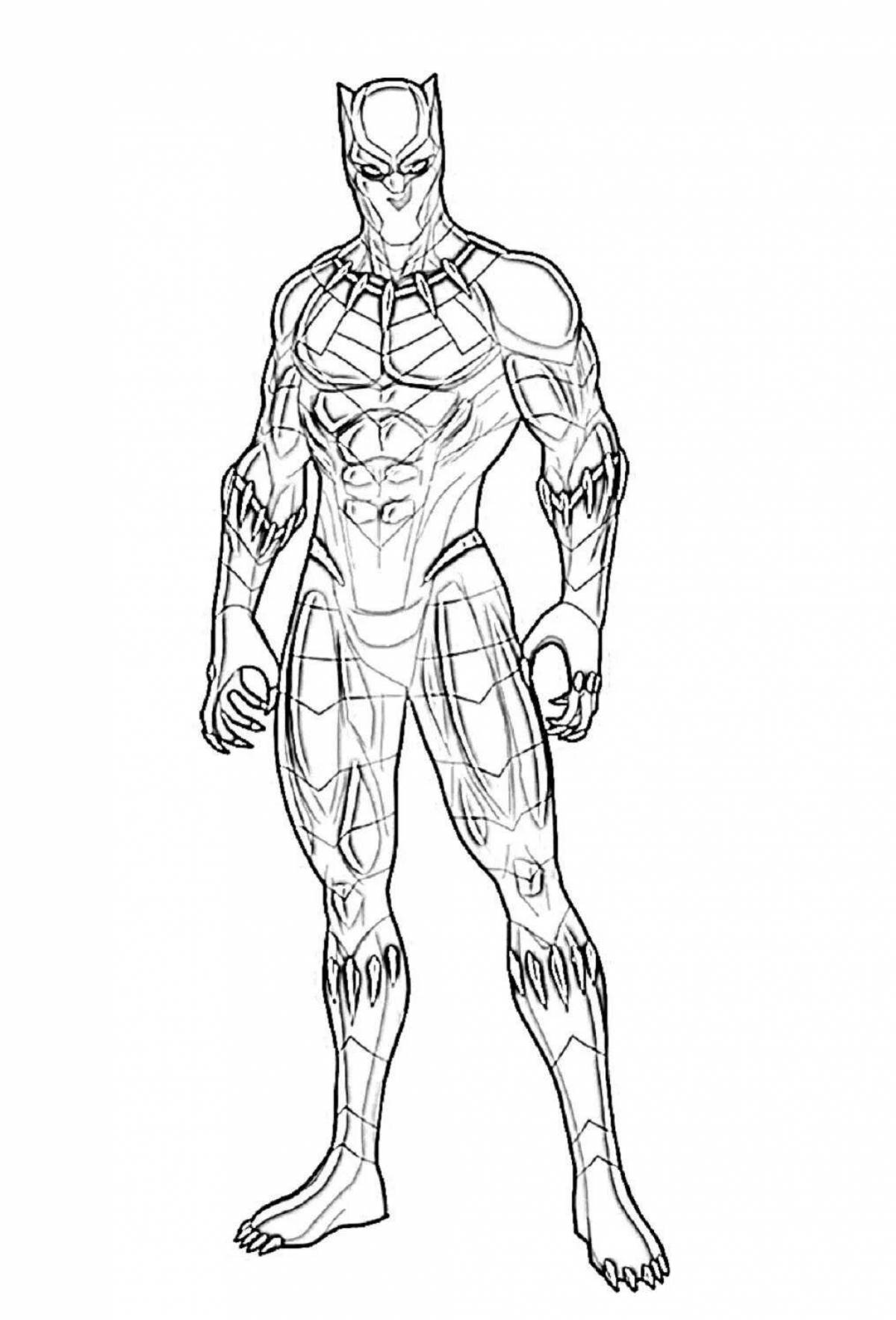 Panther superhero majestic coloring book