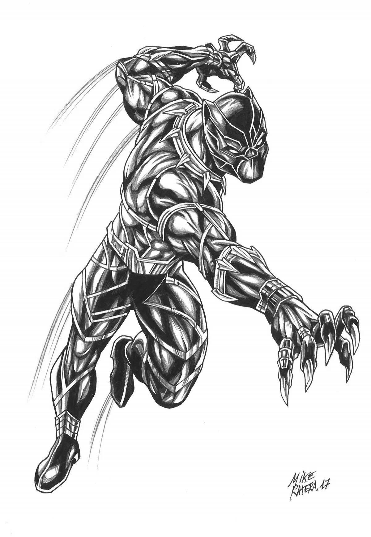 Great panther superhero coloring book