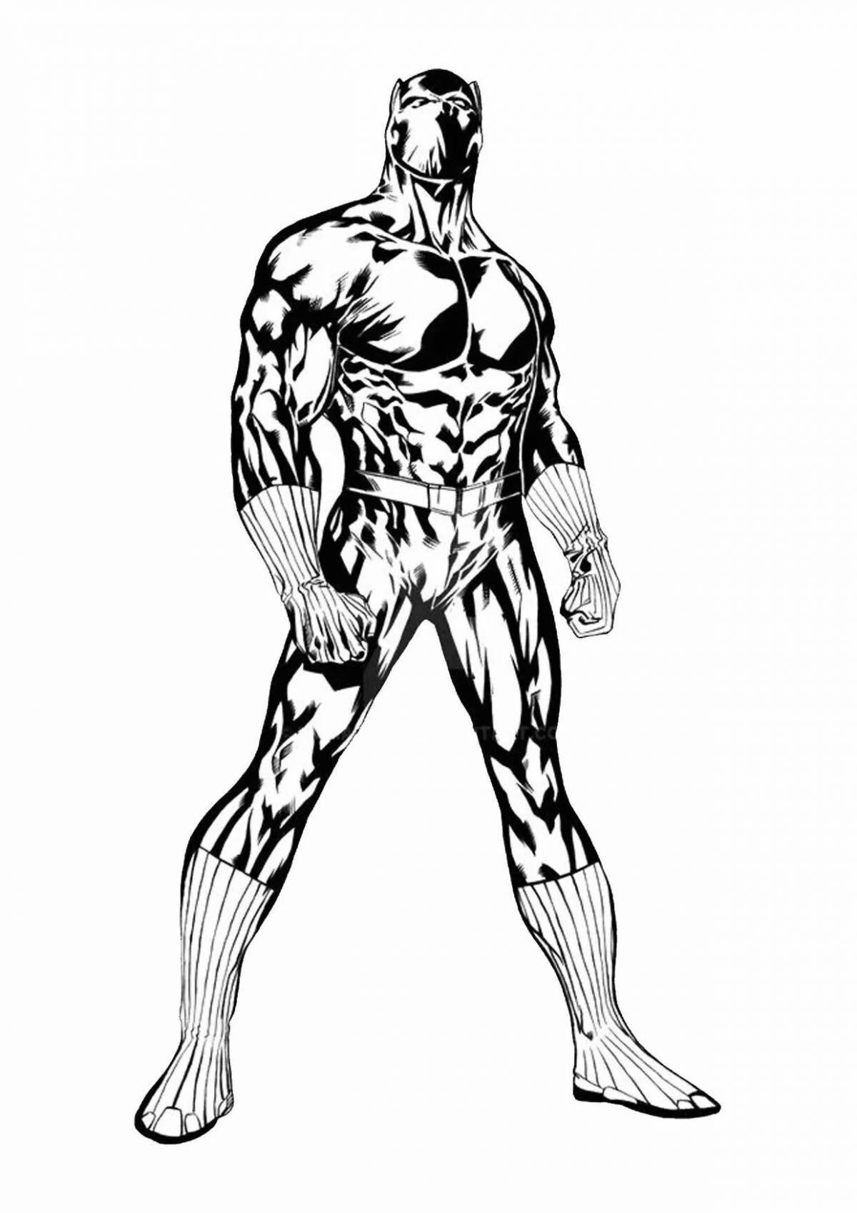 Superhero panther majestic coloring book