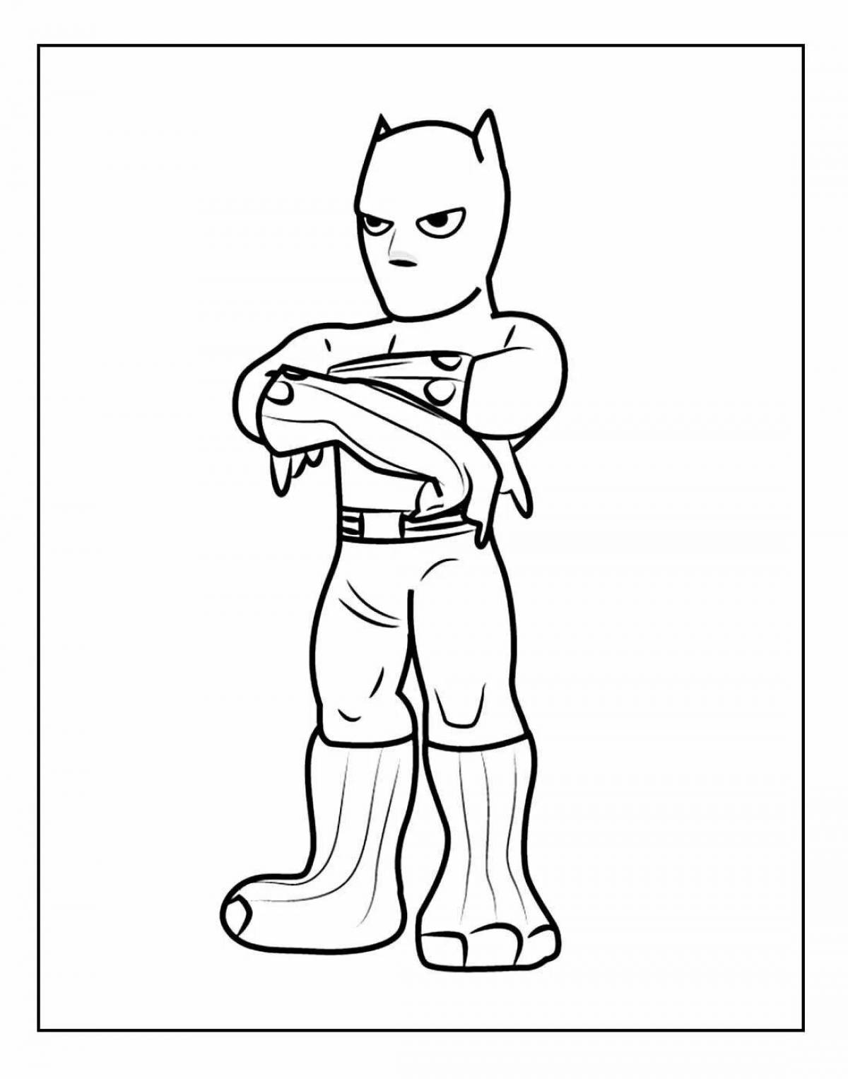 Tempting coloring book superhero panther