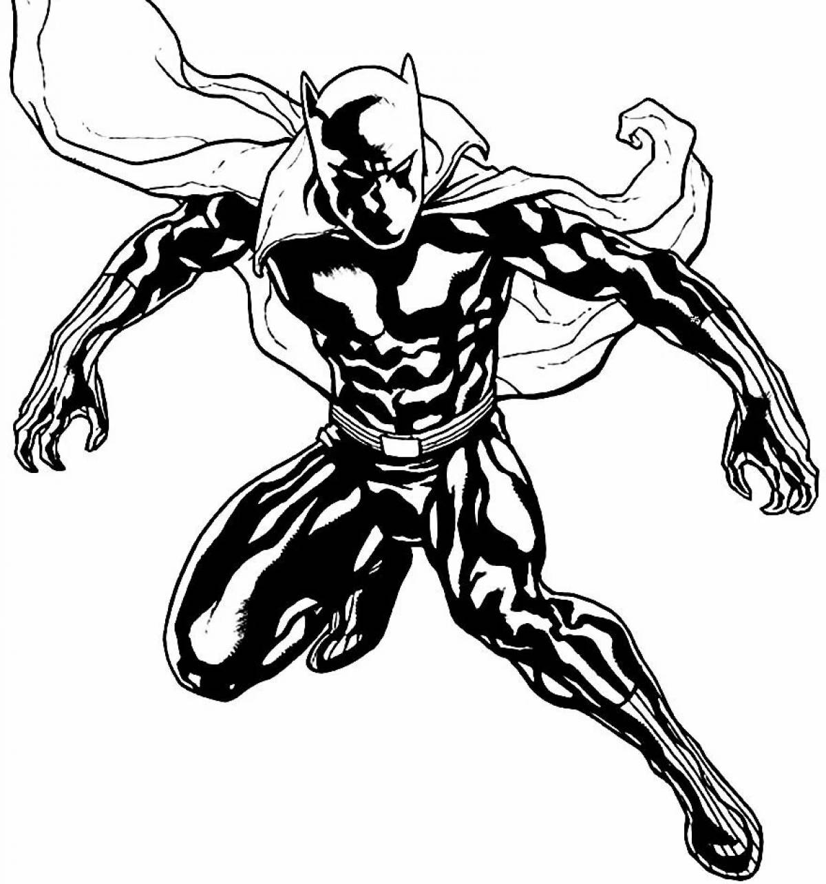 Fun coloring panther superhero