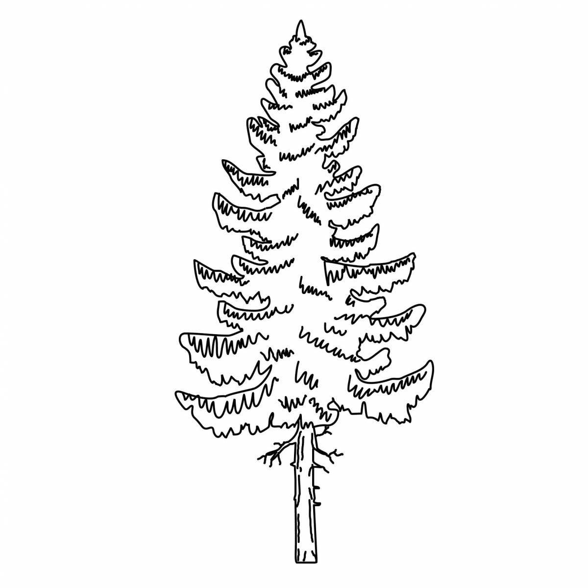 Calming pine coloring page