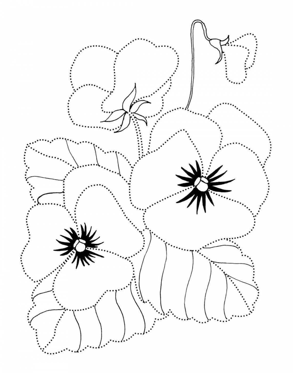 Delightful purple flower coloring page