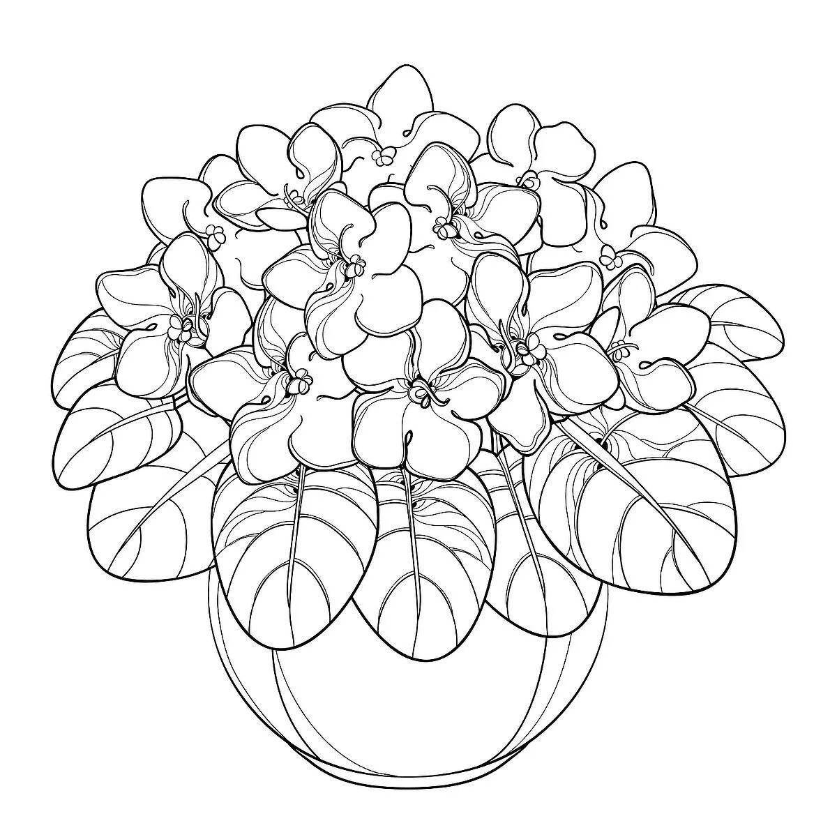 Awesome purple flower coloring page