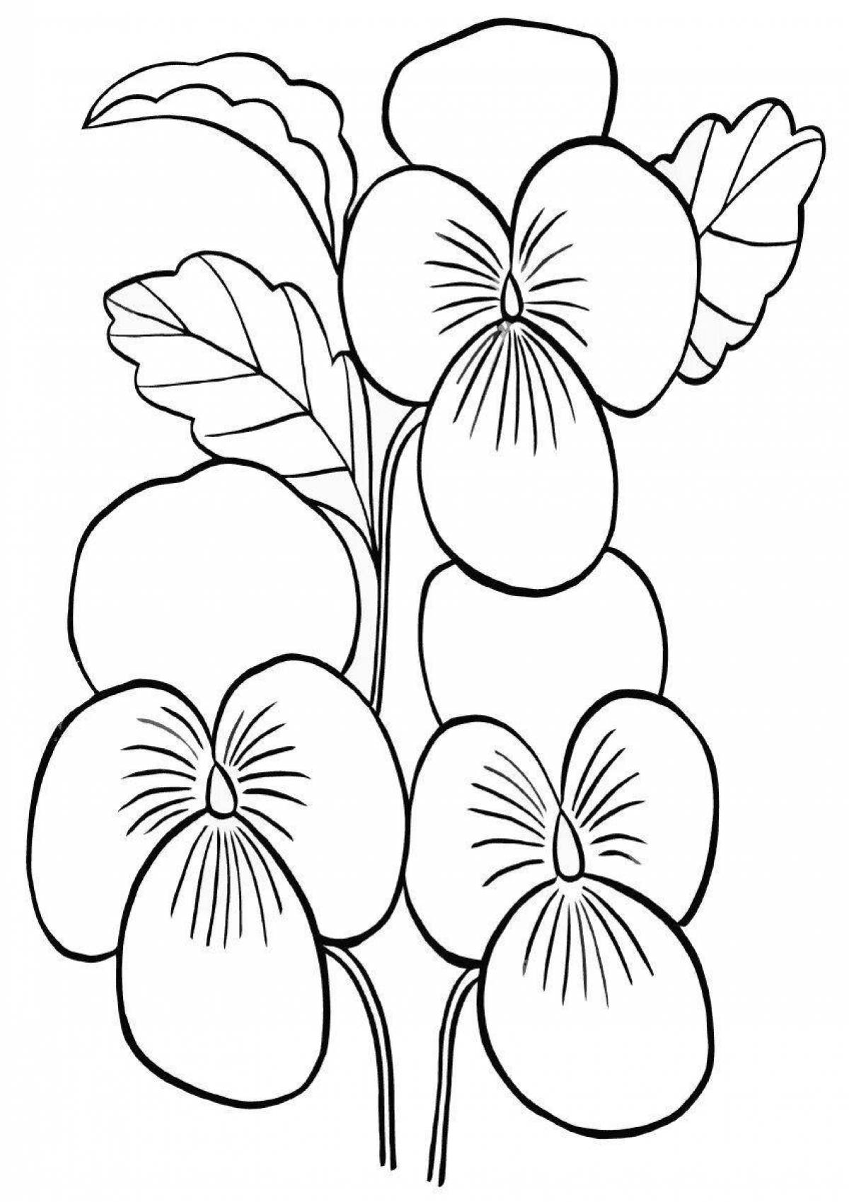 Calming purple flower coloring page