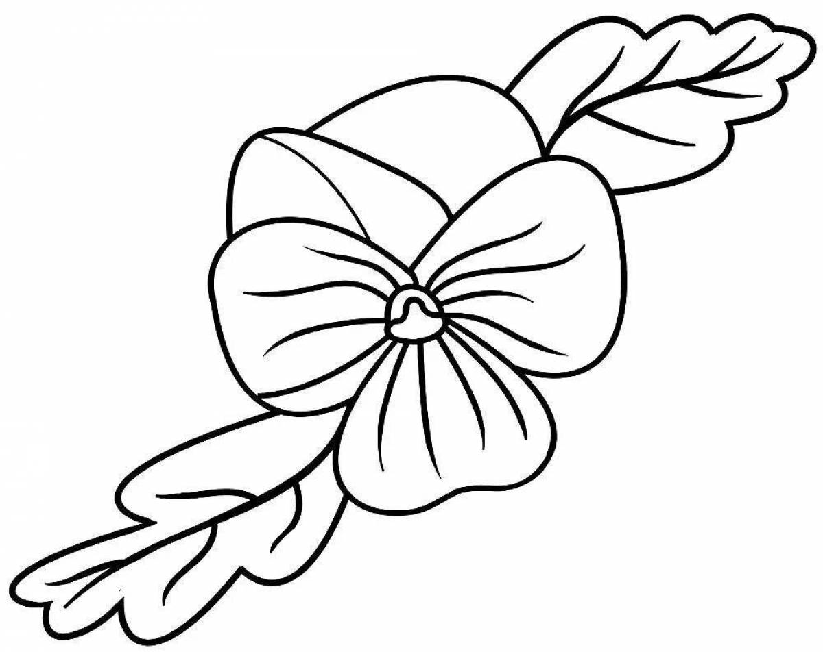 Glowing purple flower coloring page