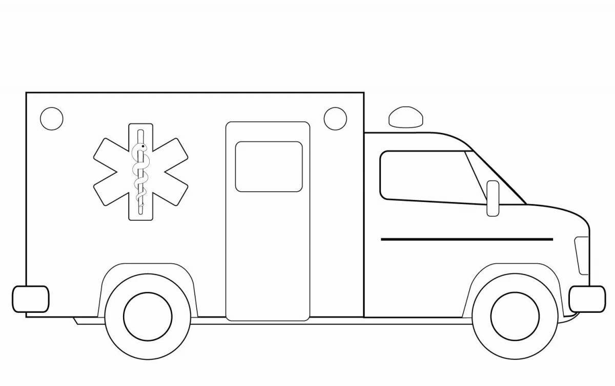 Fun ambulance coloring book