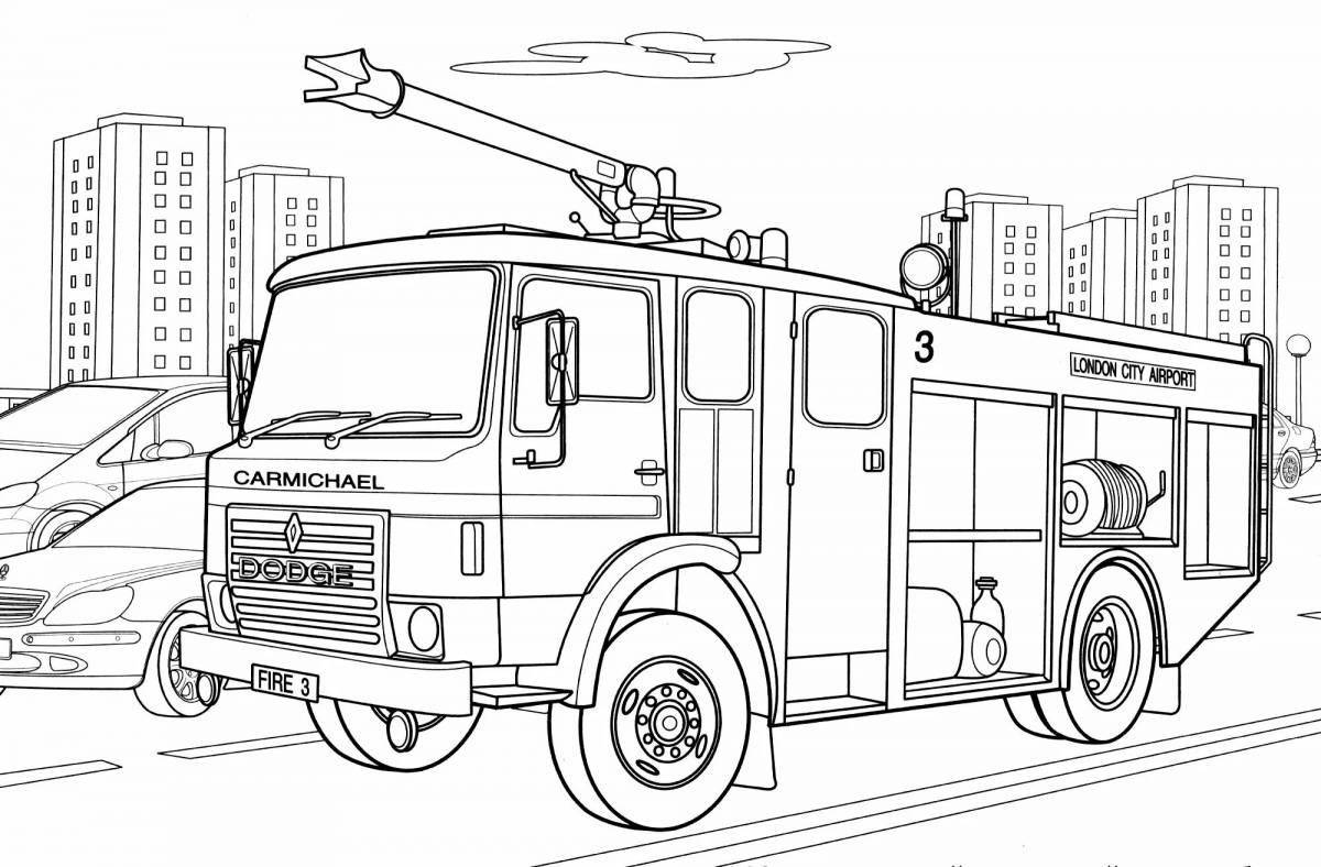 Анимированная страница раскраски автомобиля скорой помощи