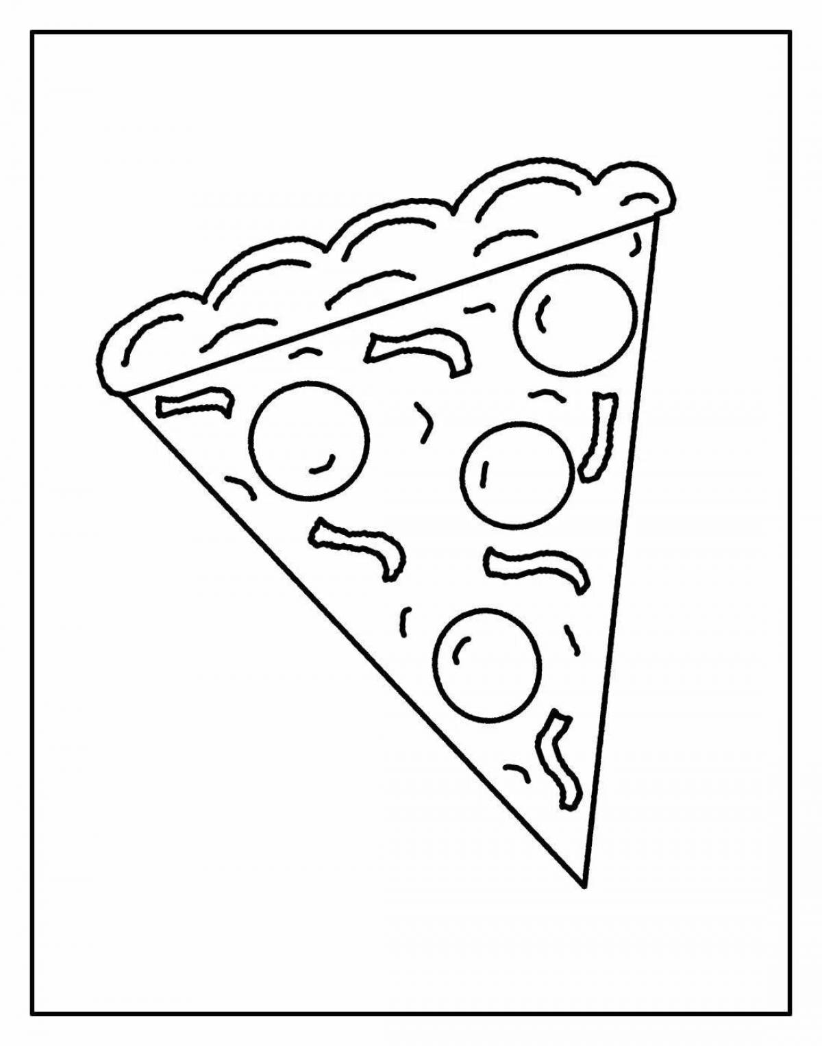 Appetizing pizza slice coloring book
