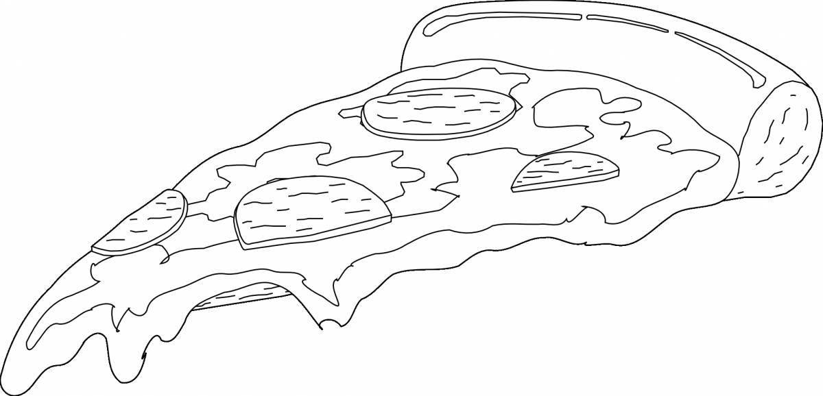 Tempting pizza slice coloring book