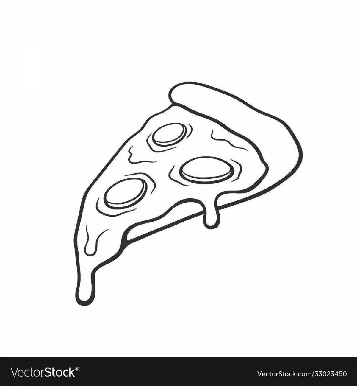 Ambrosial pizza slice coloring page