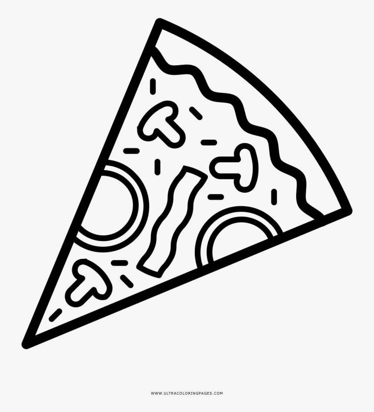 Пряная раскраска кусочек пиццы