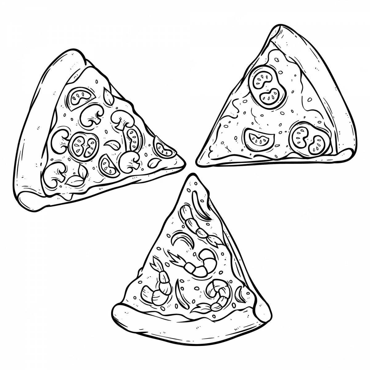 Пикантная раскраска кусок пиццы