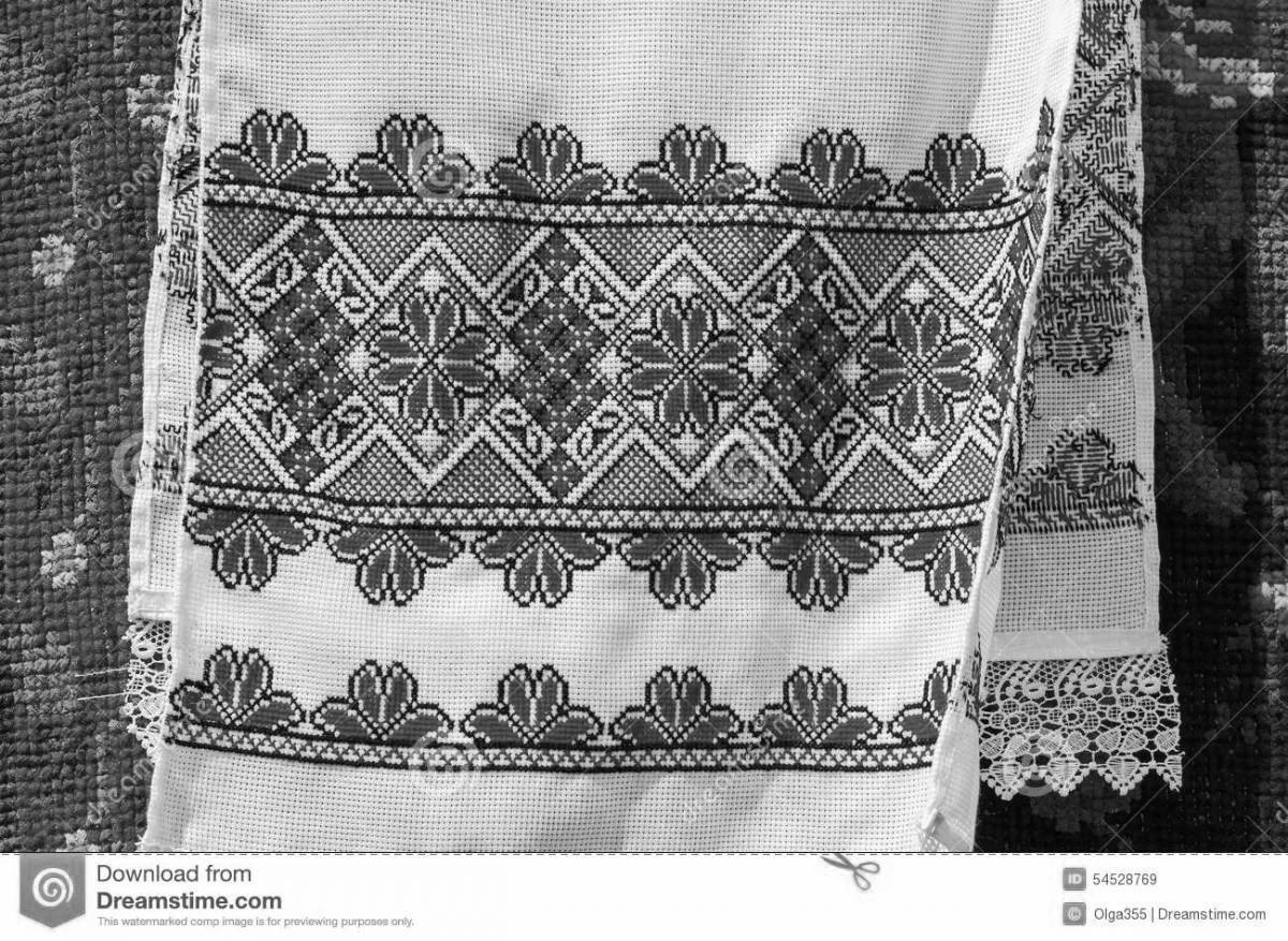 Анимированная раскраска белорусского полотенца