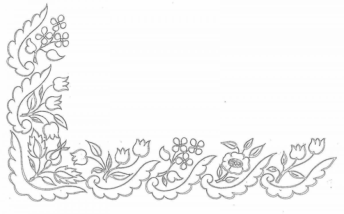 Coloring sheet luminous Belarusian towel